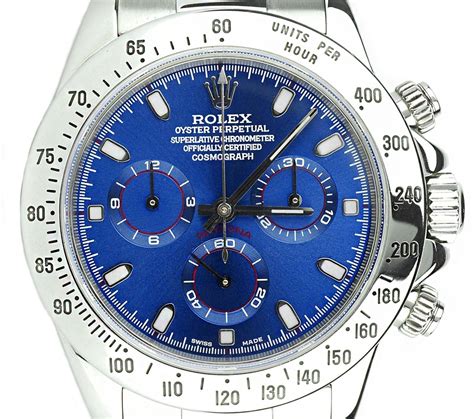 stainless steel rolex daytona blue dial|rolex daytona 116520 40 mm.